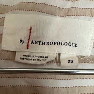 Anthropologie Cream and Tan Striped Tunic/Dress